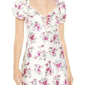 Floral White and Pink Dress